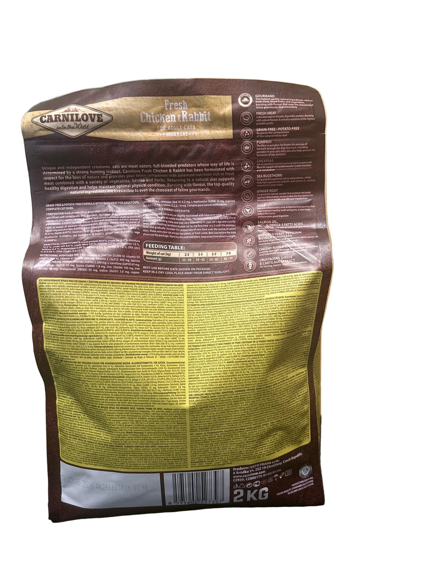 Carnilove - Croquettes Sans Céréales Poulet & Lapin pour Chat (2 kg)