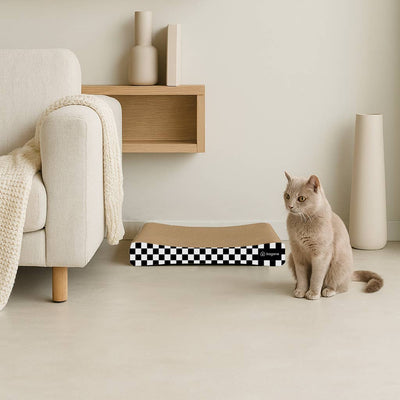 Bagan- Griffoir pour chat à damier noir et blanc