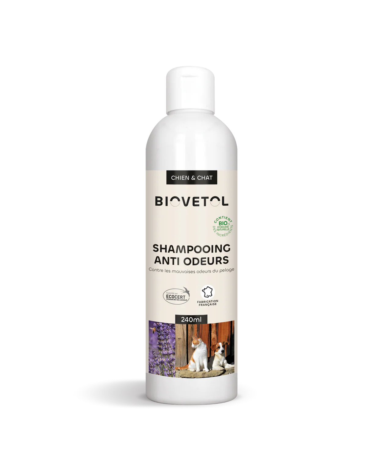 Biovetol - Shampoing Anti-Odeurs Bio pour chien et chat