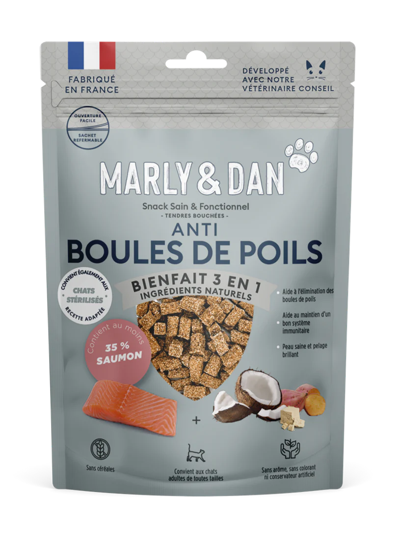 Marly & Dan - Friandises Sans Céréales "anti-Boules de poils" pour Chat