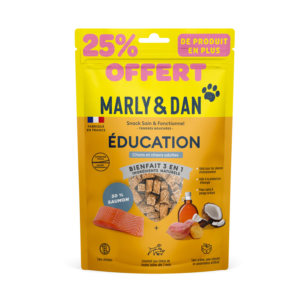 Marly & Dan - Friandises Sans Céréales "Education" pour Chien