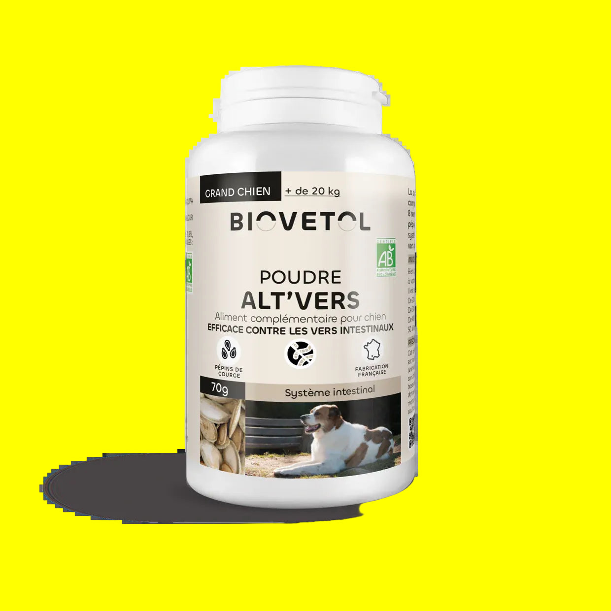Biovetol - Vermifuge Bio en Poudre pour Grand Chien