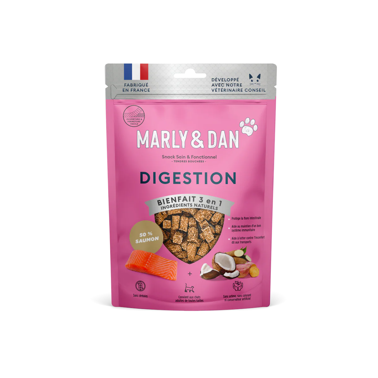 Marly & Dan - Friandises Sans Céréales "Digestion" pour Chat
