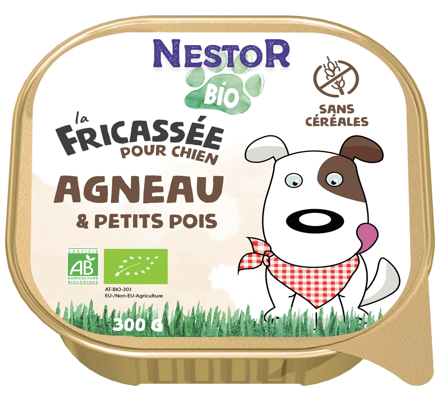 Nestor - Fricassé sans céréales Bio à l'Agneau pour Chien (300 g)