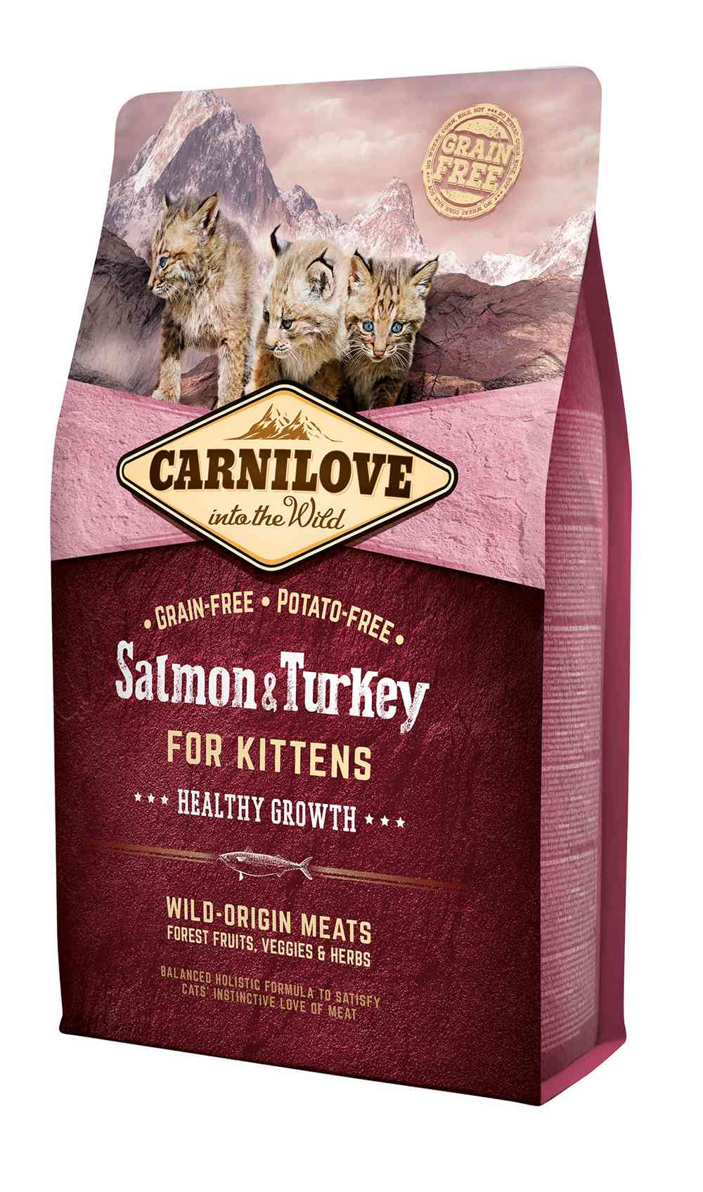 Carnilove - Croquettes Sans Céréales Saumon & Dinde pour Chaton (2 kg)
