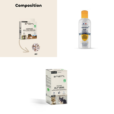 BIOVETOL- vermifuge et comprimé bien-être intestinal pour chiots et petits chiens