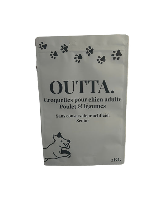Outta - Croquettes Sans Céréales Poulet & Légumes pour Chien adulte (2 kg)