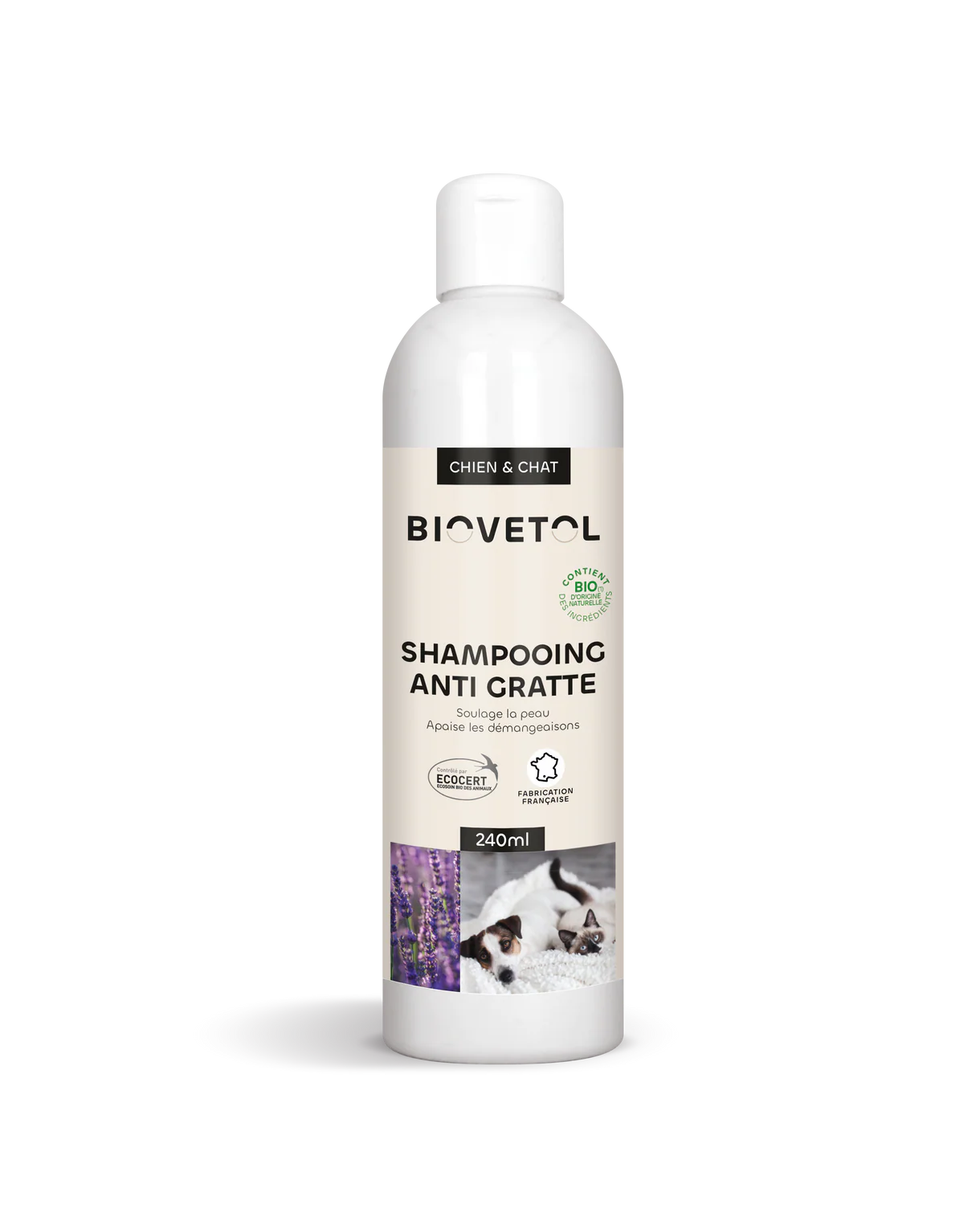 Biovetol - Shampoing Anti-Démangeaisons Bio pour chien & chat