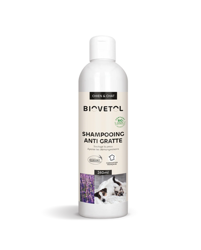 Biovetol - Shampoing Anti-Démangeaisons Bio pour chien & chat