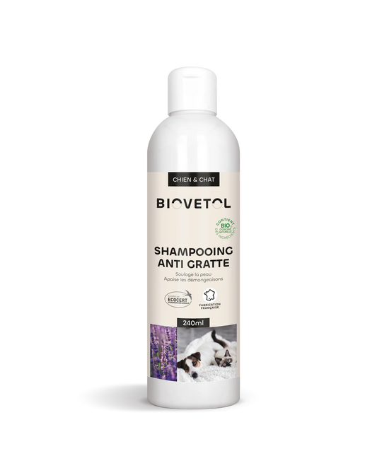 Biovetol - Shampoing Anti-Démangeaisons Bio pour chien & chat