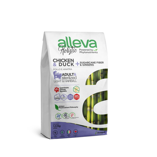 Alleva - Croquettes Sans Céréales Poulet & Canard Chat Adulte & Stérilisé (1.5 kg)