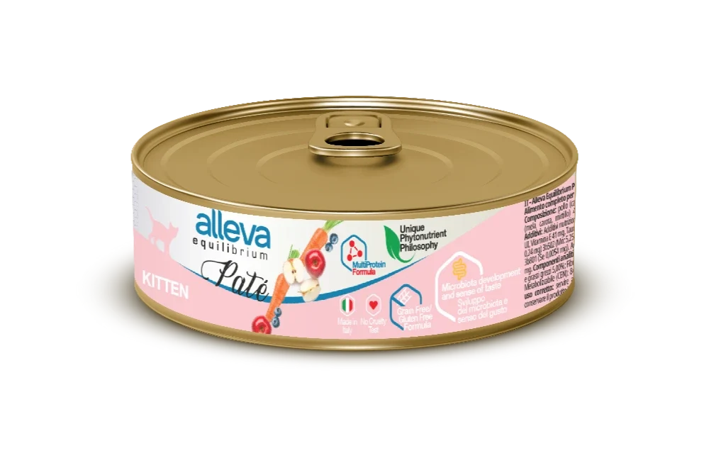Alleva - Pâtée Equilibrium Sans Céréales au Saumon & Poulet pour Chaton