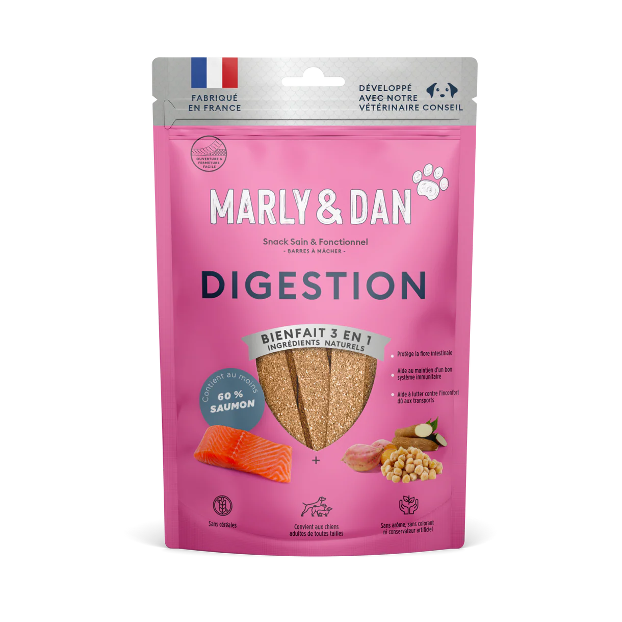 Marly & Dan - Barres à mâcher Sans Céréales "Digestion" pour Chien