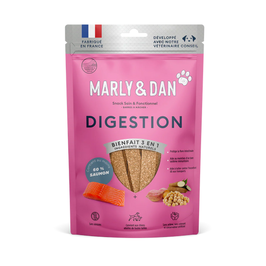 Marly & Dan - Barres à mâcher Sans Céréales "Digestion" pour Chien