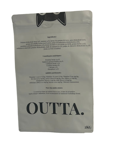 Outta - Croquettes Sans Céréales Saumon & Thon pour Chat (2 kg)