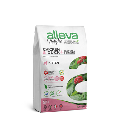 Alleva - Croquettes Sans Céréales Poulet & Canard pour Chaton (1.5 kg)
