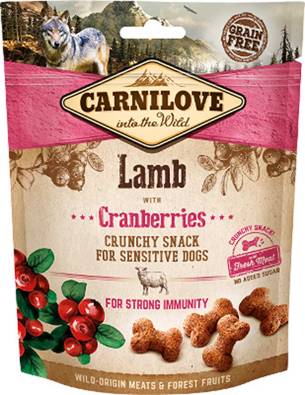 Carnilove - Friandises Crunchy Agneau & Cranberries pour Chien