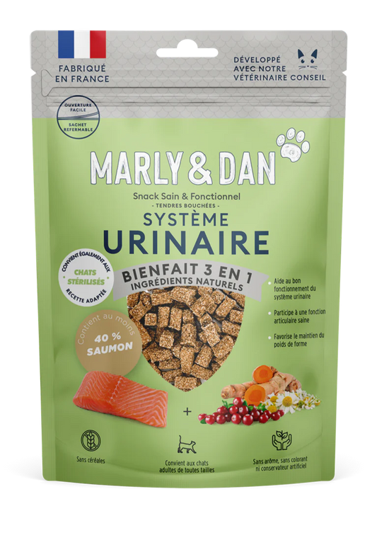 Marly & Dan - Friandises Sans Céréales "Système Urinaire" pour Chat