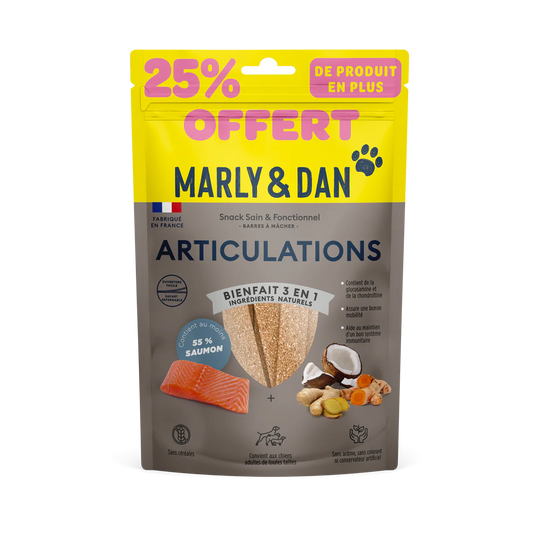 Marly & Dan - Barres à mâcher Sans Céréales "Articulation" pour Chien