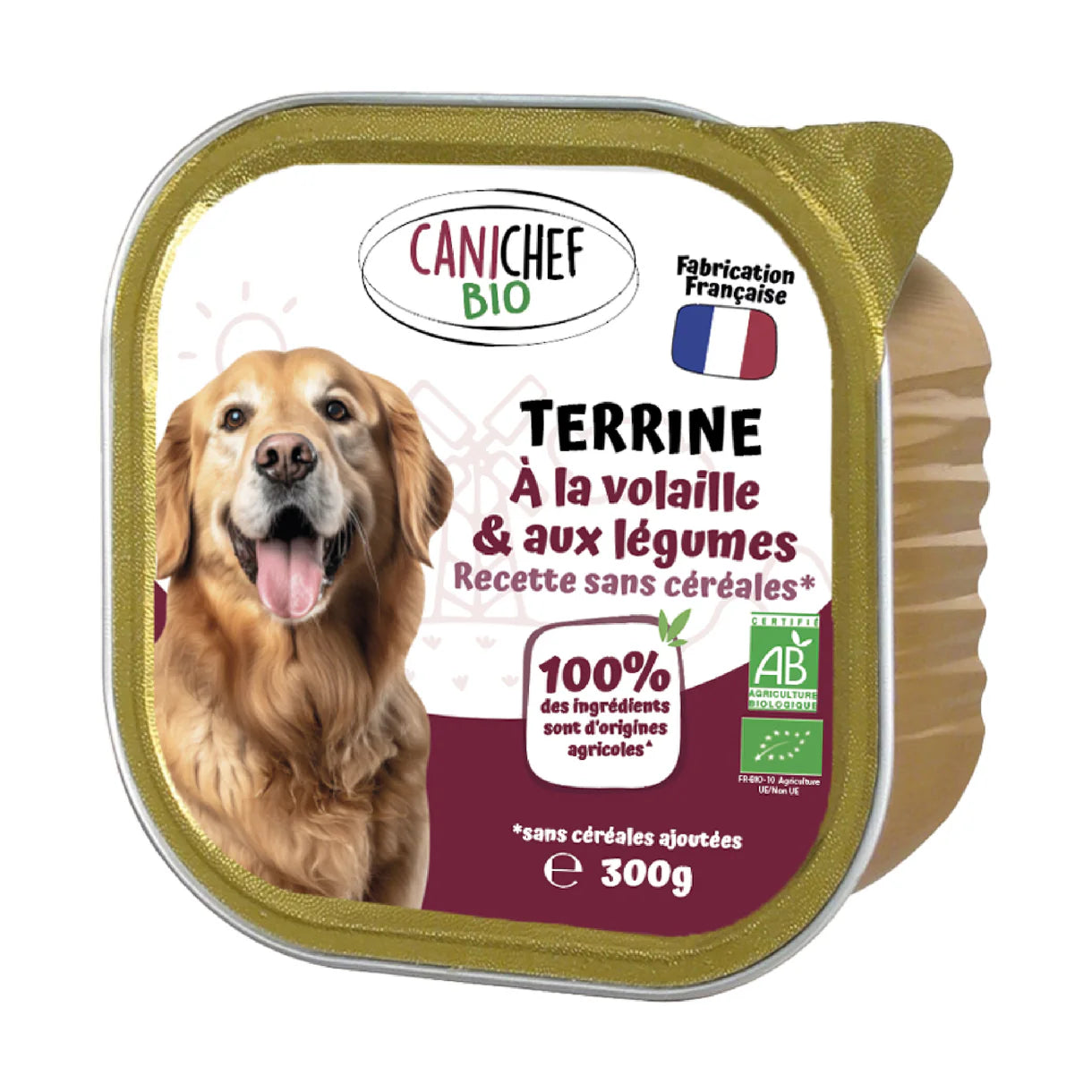 Canichef - Terrines Sans Céréales Bio Volaille & Légumes pour Chien