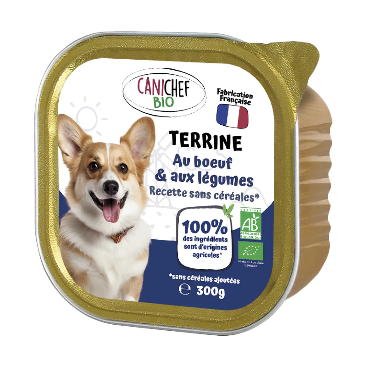 Canichef – Terrines Sans Céréales Bio Bœuf & Légumes pour Chien