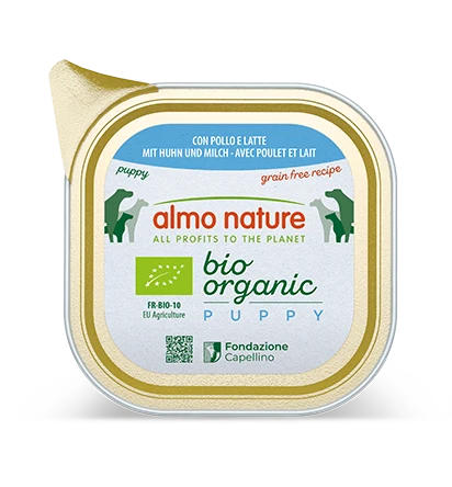 Almo Nature - Pâtées Bio Sans Céréales au Poulet pour Chiot