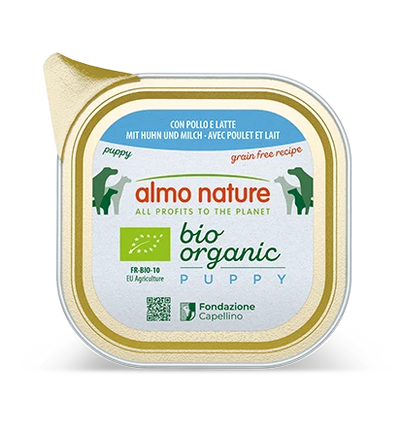Almo Nature - Pâtées Bio Sans Céréales au Poulet pour Chiot