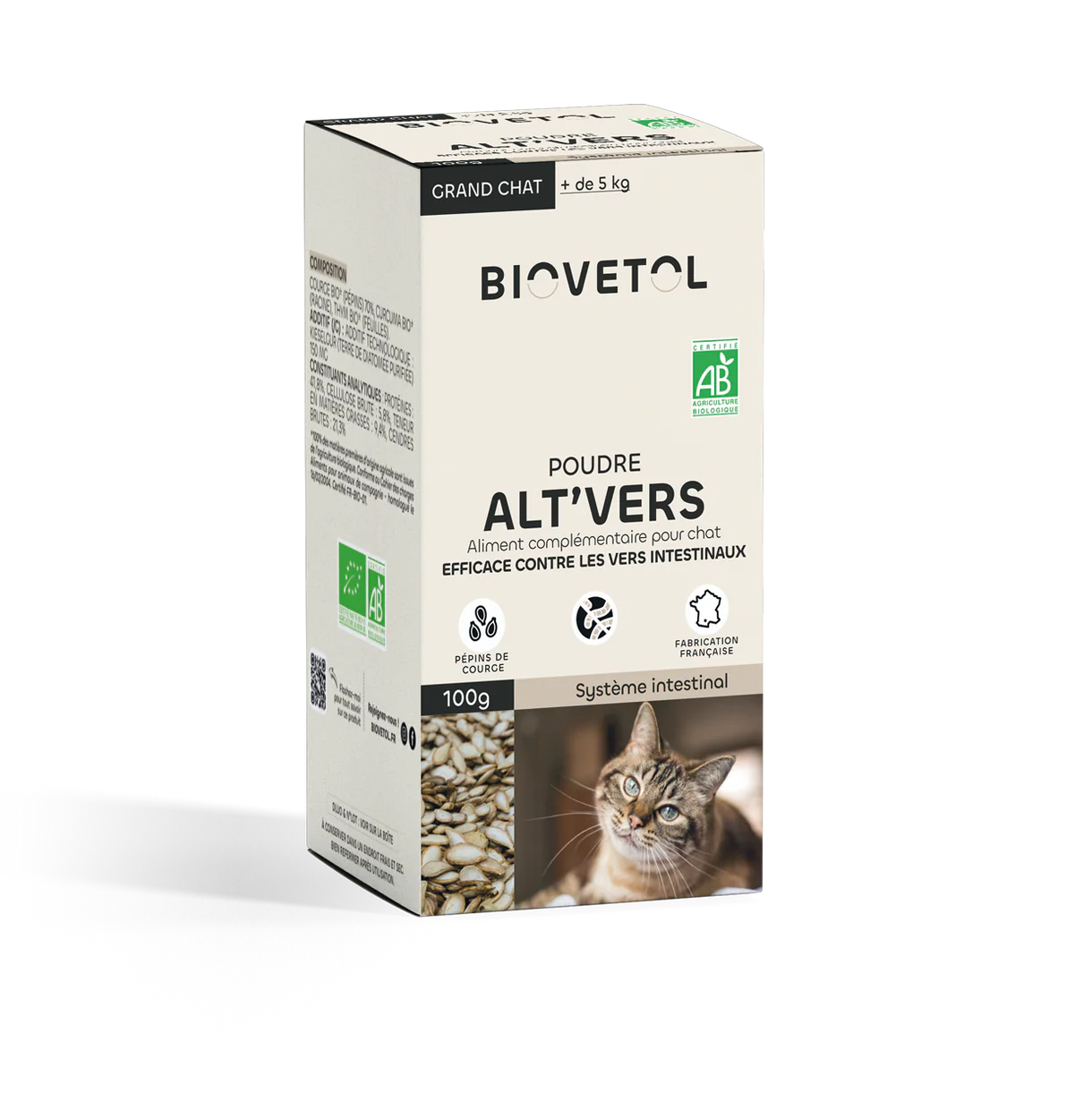 Biovetol - Vermifuge Bio en Poudre pour Grand Chat