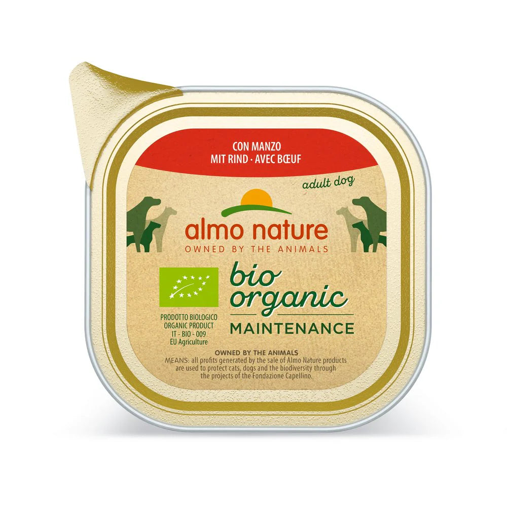 Almo Nature - Barquettes Bio Organic pour Chien au Bœuf (100 g)