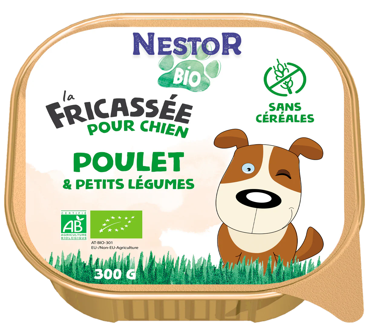 Nestor - Fricassé sans céréales Bio au Poulet pour Chien (300 g)
