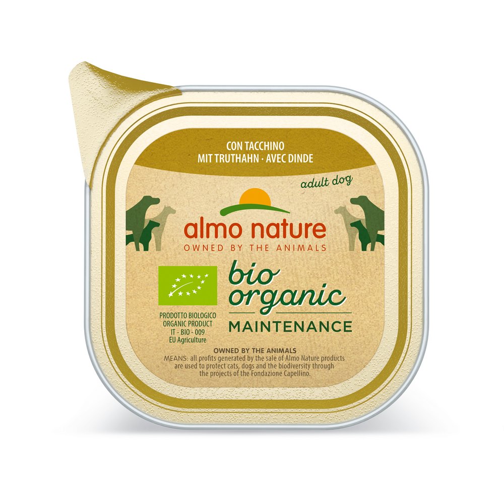 Almo Nature - Barquettes Bio Organic pour Chien à la Dinde (100 g)